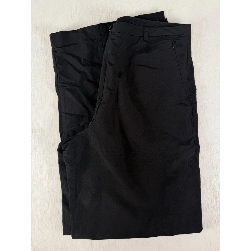 Zara Black Zip‎ Waist Women Wide Leg Nylon Pants Size Small Cool Style Athletic